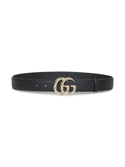 Gucci Black Gg Marmont Thin Belt