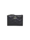 Gucci Black Gg Marmont Zip Key Pouch