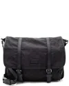 Gucci Black Gg Nylon Double Buckle Messenger (authentic Pre-loved)