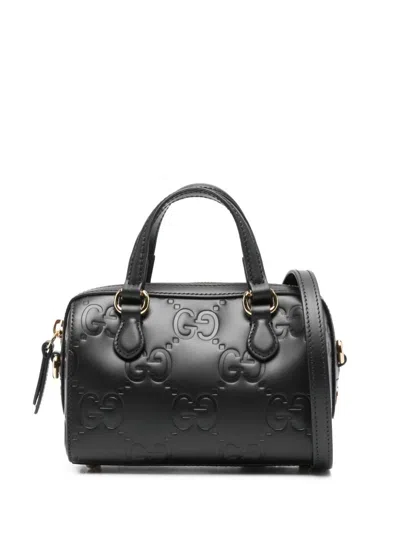 Gucci Mini Gg Leather Shoulder Bag In Black