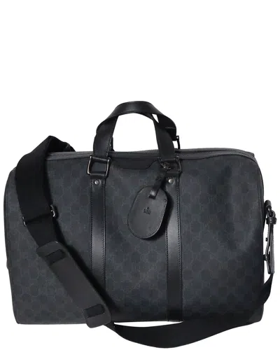 Gucci Black Gg Supreme Canvas & Leather Boston Bag (authentic Pre-loved)