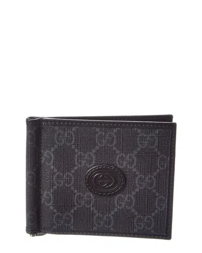 Pre-owned Gucci Black Gg Supreme Canvas Bifold Wallet Compact (authentic Pre-loved)