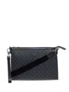 Gucci Black Gg Supreme Canvas Crossbody Bag In Black