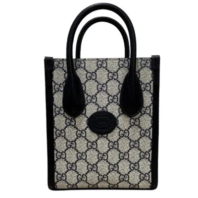 Pre-owned Gucci Black Gg Supreme Canvas Handbag Tote Bag ()