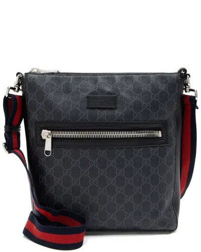 Gucci Black Gg Supreme Canvas Medium Messenger (authentic Pre-loved)