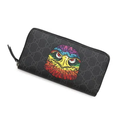 Pre-owned Gucci Black Gg Supreme Long Wallet (bi-fold) ()