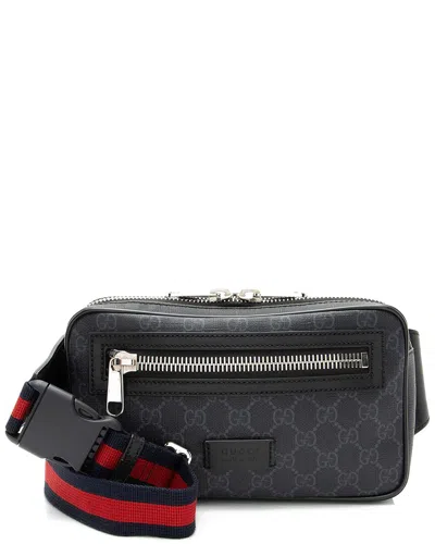 Gucci Black Gg Supreme Web Zip Belt Bag (authentic Pre-loved)