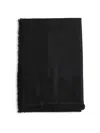 Gucci Black Gg Wool And Silk Jacquard Shawl
