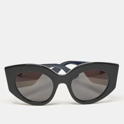 Pre-owned Gucci Black Gg0275s Web Cat Eye Sunglasses
