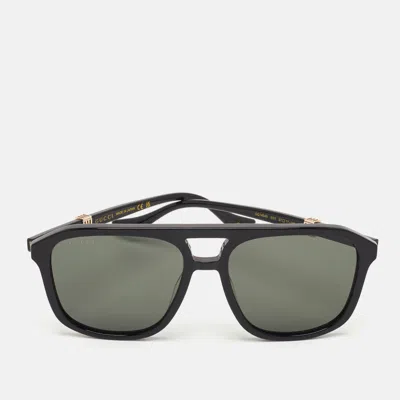 Pre-owned Gucci Black Gg1494s Web Aviator Sunglasses