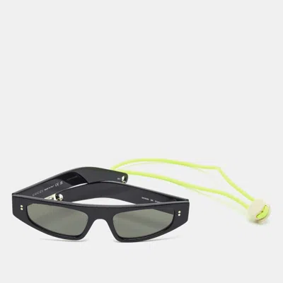 Pre-owned Gucci Black Gg1634s Cat Eye Sunglasses With Detachable Strap