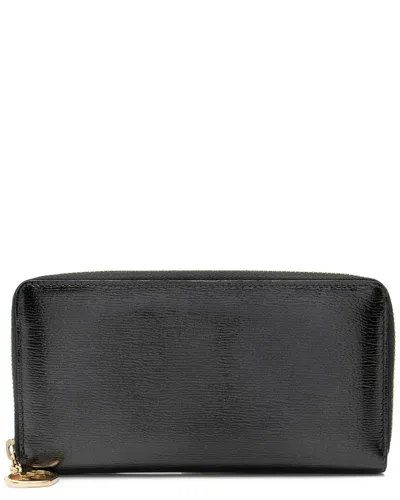 GUCCI GUCCI BLACK GLAZED LEATHER ZIP AROUND WALLET (AUTHENTIC PRE-LOVED)