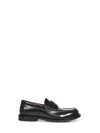 Gucci Round Toe Leather Loafers With Removable Detail In Black