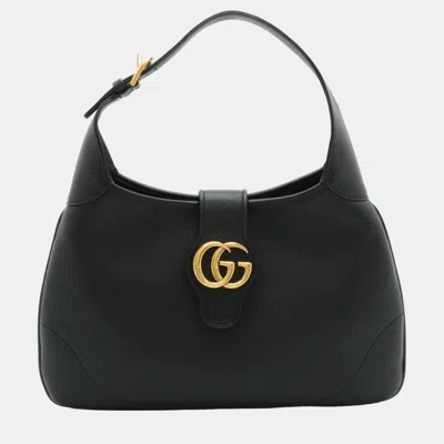 Pre-owned Gucci Black Goatskin Medium Aphrodite Shoulder Bag