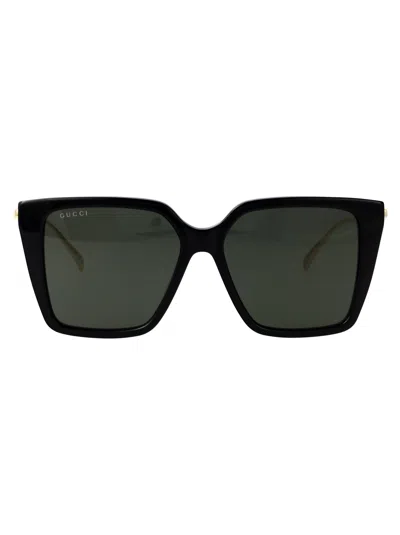 Gucci Black-gold-grey Recycled Acetate Sunglasses