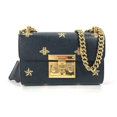 Pre-owned Gucci Black Gold Leather Pochette Shoulder Bag () In Multi