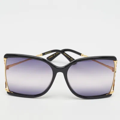 Pre-owned Gucci Black Gradient Gg0592sk Oversized Sunglasses