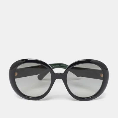 Pre-owned Gucci Black Gradient Gg0712s Gg Web Round Sunglasses