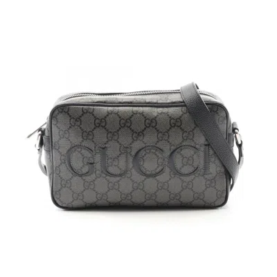 Pre-owned Gucci Black Gray Gg Supreme Shoulder Bag () In Multi