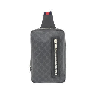 Pre-owned Gucci Black Gray Gg Supreme Shoulder Bag () In Multi
