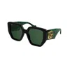 Gucci Gg0956s 001 Oversized Square Sunglasses In Green