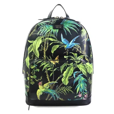 Pre-owned Gucci Black Green Leather Backpack ()