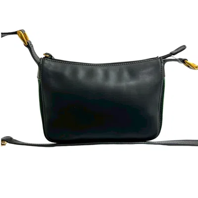 Pre-owned Gucci Black Green Red Color Leather Pochette Shoulder Bag () In Multi