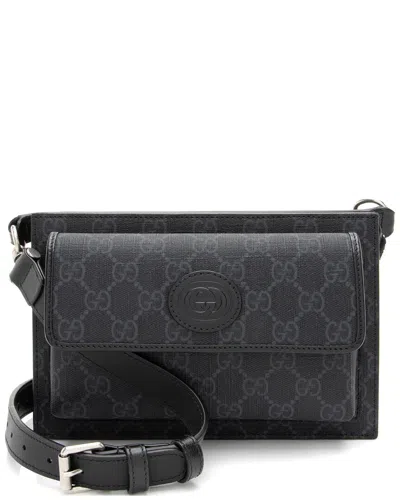 Gucci Black, Grey Coated Canvas & Leather Flap Pocket Belt Bag (authentic Pre-  Loved)