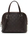 Gucci Black Ssima Leather Dome Small Satchel (authentic Pre-loved)