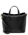 Gucci Black Ssima Leather Linea A Fold Over Tote (authentic Pre-loved)