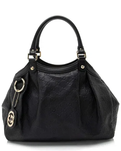 Gucci Black Ssima Leather Sukey Medium Tote (authentic Pre-loved)