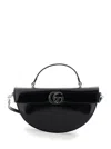 Gucci Black Half Moon Shaped Handbag With Double G Logo Plaque On The Front And Removable Shoulder S In Multicolor