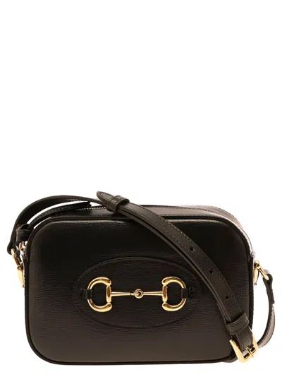Gucci Black Horsebit 1955 Crossbody Bag In Brown