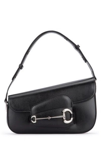 Gucci Horsebit 1955 Mini Leather Shoulder Bag In Black