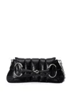 Gucci Black Horsebit Chain Small Leather Shoulder Bag In Black