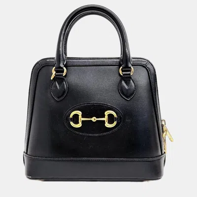 Pre-owned Gucci Black Horsebit Small Top Handle Bag