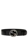 Gucci Black Incrocio Gg Belt In Black