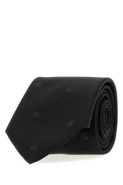 Gucci Black Silk Running Out Tie