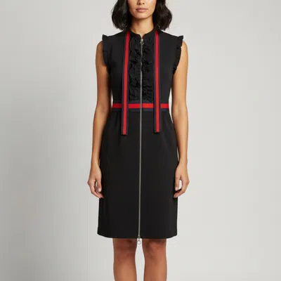 Pre-owned Gucci Black Jersey Ruffle Detail Sleeveless Midi Dress M