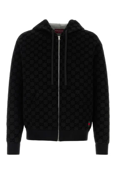 Gucci Men Black Jersey Sweatshirt