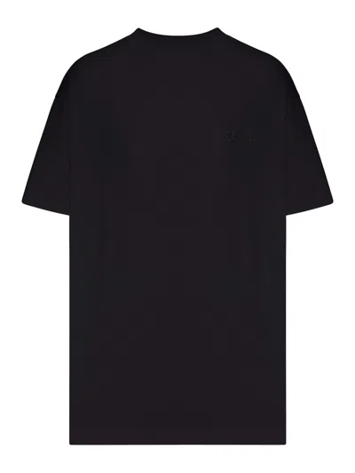Gucci Logo-embroidery Short-sleeved T-shirt In Black