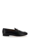 Gucci Polished Black Leather Loafers With Gold-tone Hardware In Black