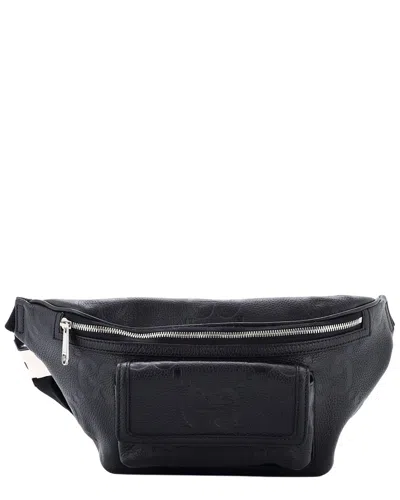 Gucci Black Jumbo Gg Embossed Leather Front Pocket Belt Bag (authentic Pre-  Loved)