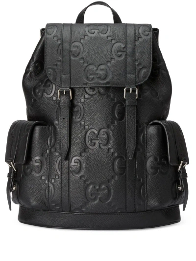 Gucci Black Jumbo Gg Leather Backpack