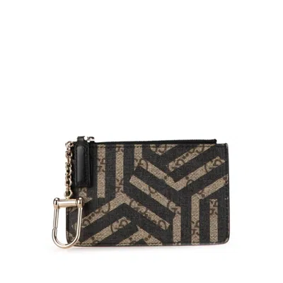 Pre-owned Gucci Black Khaki Pvc Leather Coin Purse/coin Case () In Black, Khaki