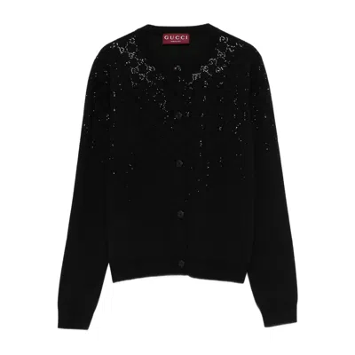 Gucci Black Wool Blend Cardigan