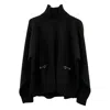 Gucci Wool And Cashmere Turtleneck Sweater With Horsebit In Black