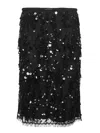 Gucci Women Black Lace Embroidered Sequin Midi Skirt In Black