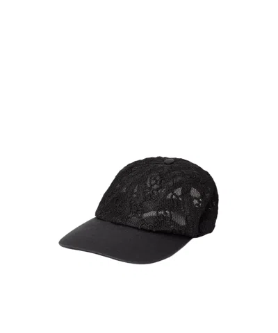 Gucci Black Lace Monogram Baseball Cap