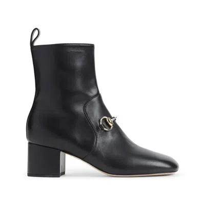 Gucci Black Lady Horsebit Leather Boots
